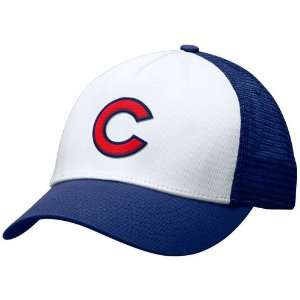   Cubs White Royal Blue Cooperstown Trucker Adjustable Hat: Sports