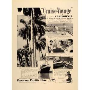  1937 Ad Cruise Voyage Havana Panama Pacific Line Cruise 
