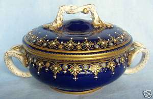 19th Century French Sevres Jeweled Covered Jar  