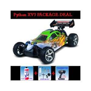  Himoto Python XV3 Buggy 2.4GHZ 1/10 Nitro RC+Starter Kit+ 