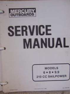 1985 Mercury Outboard Manual 6 8 9.9 210cc Sailpower a  