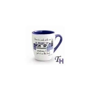  Russ Berrie I Love To Cook With Wine Message Mug: Home 
