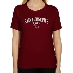 Saint Josephs Hawks Ladies Team Arch Classic Fit T Shirt 