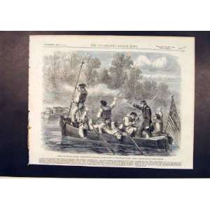   War America Confederates Boat Crew Potomac Fleet 1861