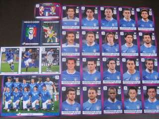 Euro 2012 EM Panini Sticker Komplettsatz Italien alle 30 Sticker 
