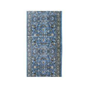 27 x 657 Blue Persian Kashan Runner Rug: Furniture 