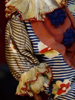 Rare 12Antique Stockinette Cloth Circus Cloth Clown Doll Silk/Felt 
