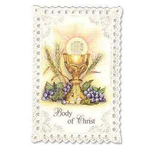  Chalice and Grapes First Communion Lace Holy Card