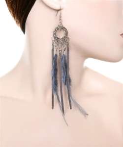Filigree Circle Dangling Feathers and Suede Fringe Strips * U Pick 