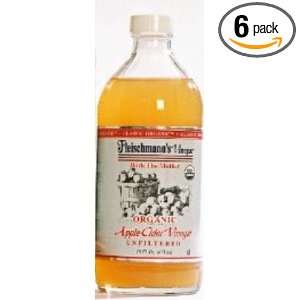 Fleischman Vinegar Apple Cider/Unfilter (95% Organic),16 Ounces Glass 