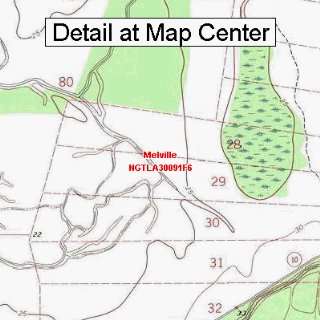  Topographic Quadrangle Map   Melville, Louisiana (Folded/Waterproof