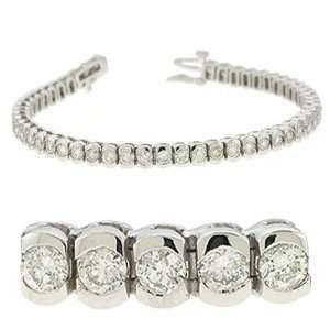    14k White Gold Diamond Tennis Bracelet   JewelryWeb: Jewelry