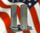 NEVER FORGET 9/11/01 Twin Towers with USA Flag WTC PIN #1 911 Tribute 