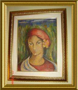 CUBA AUTHENTIC SUPERB PORTRAIT OIL PAINTING,DONE & SIGNED ON THE LOWER 