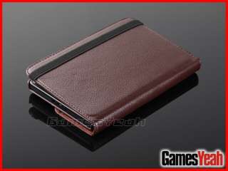 Brown F Kindle Fire PU leather Case Cover/Car Charger/USB Cable/Stylus 