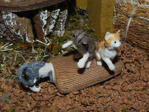   Figurine Kittens Set use w/Nativity Set Pesebre Presepio Manger Scene