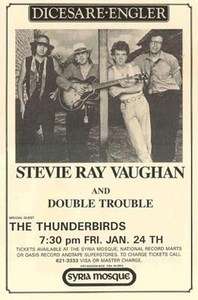 Stevie Ray Vaughn With The Thunderbirds Concert Poster Print RARE 