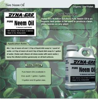 Dyna Gro 8oz Neem Oil Insecticide or Leaf Polish  