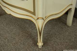 Vintage Cream Night Table With Gold Accents By Drexel  