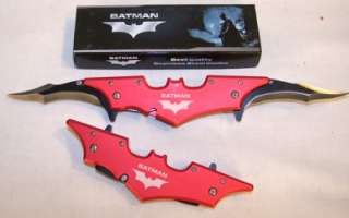 RED BATMAN DOUBLE BLADED KNIFE the dark knight  