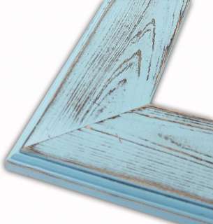 Ashley Aqua Picture Frame Solid Wood New Distressed  