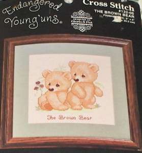 Ruth Morehead Brown Bear Cubs X Stitch Kit NIP 8x8  