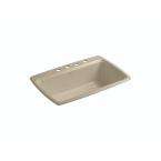   33 in. x 22 in.x9.625 in. Single Bowl Kitchen Sink in Mexican Sand