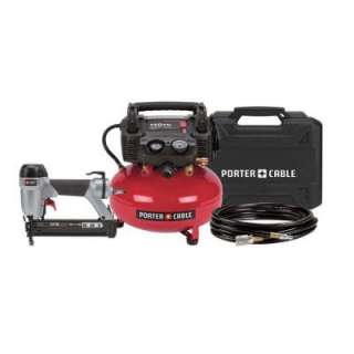 Porter Cable 6 Gallon Portable Steel Electric Air Compressor and 1 3/8 