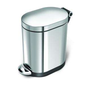 simplehuman Waste Basket in Polished Stainless Steel BT1058 at The 