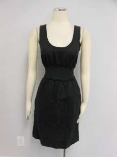   Los Angeles  Black elastic Cinched Waist scoop neck dress 3