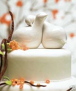 Contemporary Love Birds Wedding Cake Topper  