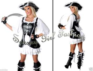 Sexy Piraten Piratin Pirat Damen Karneval Fasching Leder Kostüm XS S 