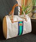 tommy hilfiger summer handbag satchel khaki signature fabric nwt srp $ 