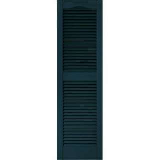 Builders Edge 15 In. X 52 In. Louvered Shutters Pair #166 Midnight 