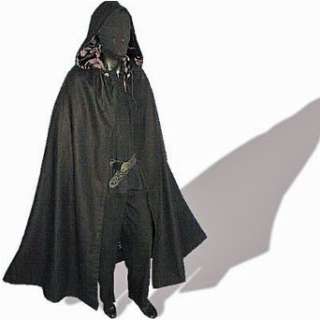 Mittelalter Cape mit Kapuze, Schurwolle, schwarz, Freesize  