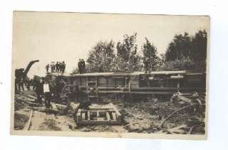 REAL PHOTO TRAIN WRECK THINK IT IS BELFAST MAINE CRANE  