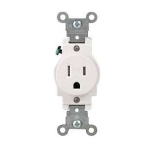   White Tamper Resistant Single Outlet R52 T5015 0WS 