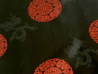 Stoff Asia Glückssymbol schwarz mit rot Meterware  