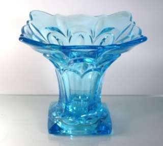 Large Bagley 2832 SALISBURY vase sky blue Uranium glass Art Deco 