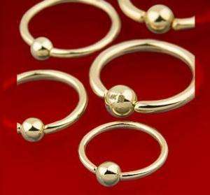 14K. Solid GOLD Captive BEAD RINGS Piercing Jewelry 18g  