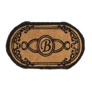 Perfect Home Lexington Oval Monogram Mat, 30 In. x 48 In. x 1.5 In 