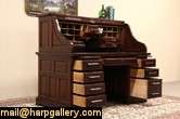 Mahogany Antique 1900 Shelbyville IN 5 Roll Top Desk  