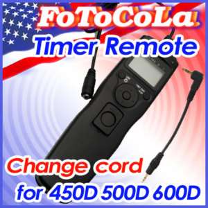 Cable changeable timer remote f Canon 1100D 600D 60D T3  