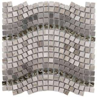   TileTessera Wave 12 1/4 in. x 11 3/4 in. Gray Mesh Mounted Mosaic Tile