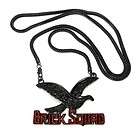 Black Brick Squad Red Rhinestones Bird Necklace Chain  