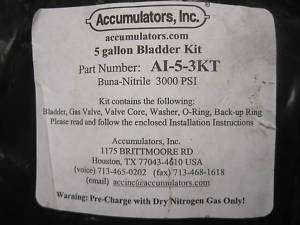 New Accumulators Inc 5 Gallon Bladder Kit AI 5 3KT  