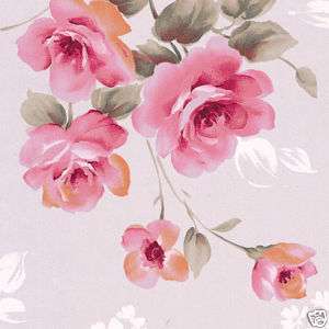 Cotton 100% Bedding Curtain Fabric Oriental Flower Pink  