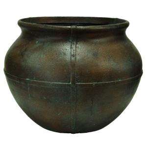 MPG 24 in. D Cast Stone Caldron Pot in a Plated Copper Finish PF5870CP 