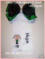 BOUTIQUE PERSONALIZED SOCCER HAIR BOW  