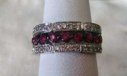 Ruby and Diamond Eternity Band Ring 18KT White Gold  